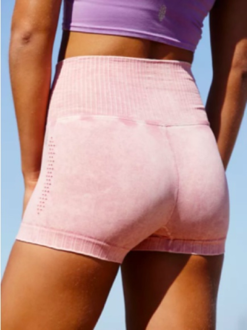 Free People Good Karma Pink Seamless Shorts